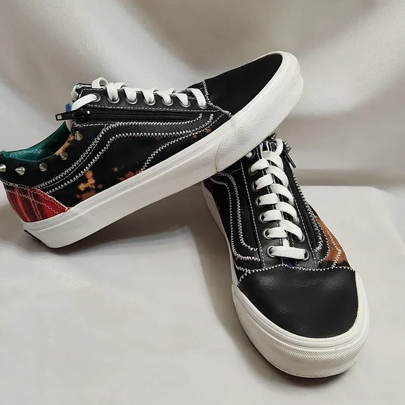 Vans Old Skool Zip Tartan Daze Multi Acid Dye Sneakers (M Size 7.5, W Size 9)